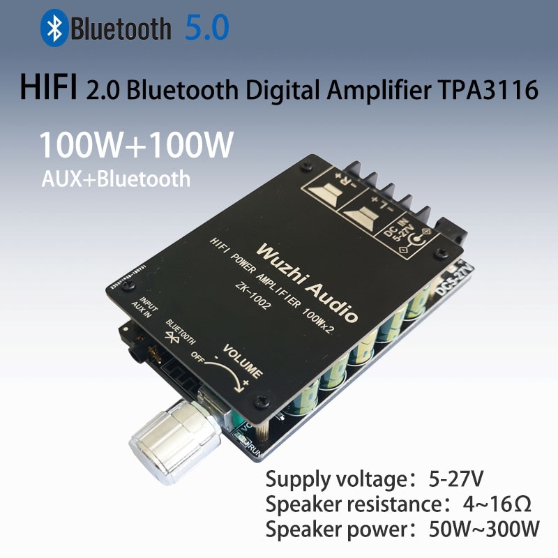 ZK1002L 1002 502L 502C HIFI 100WX2 TPA3116 Bluetooth..